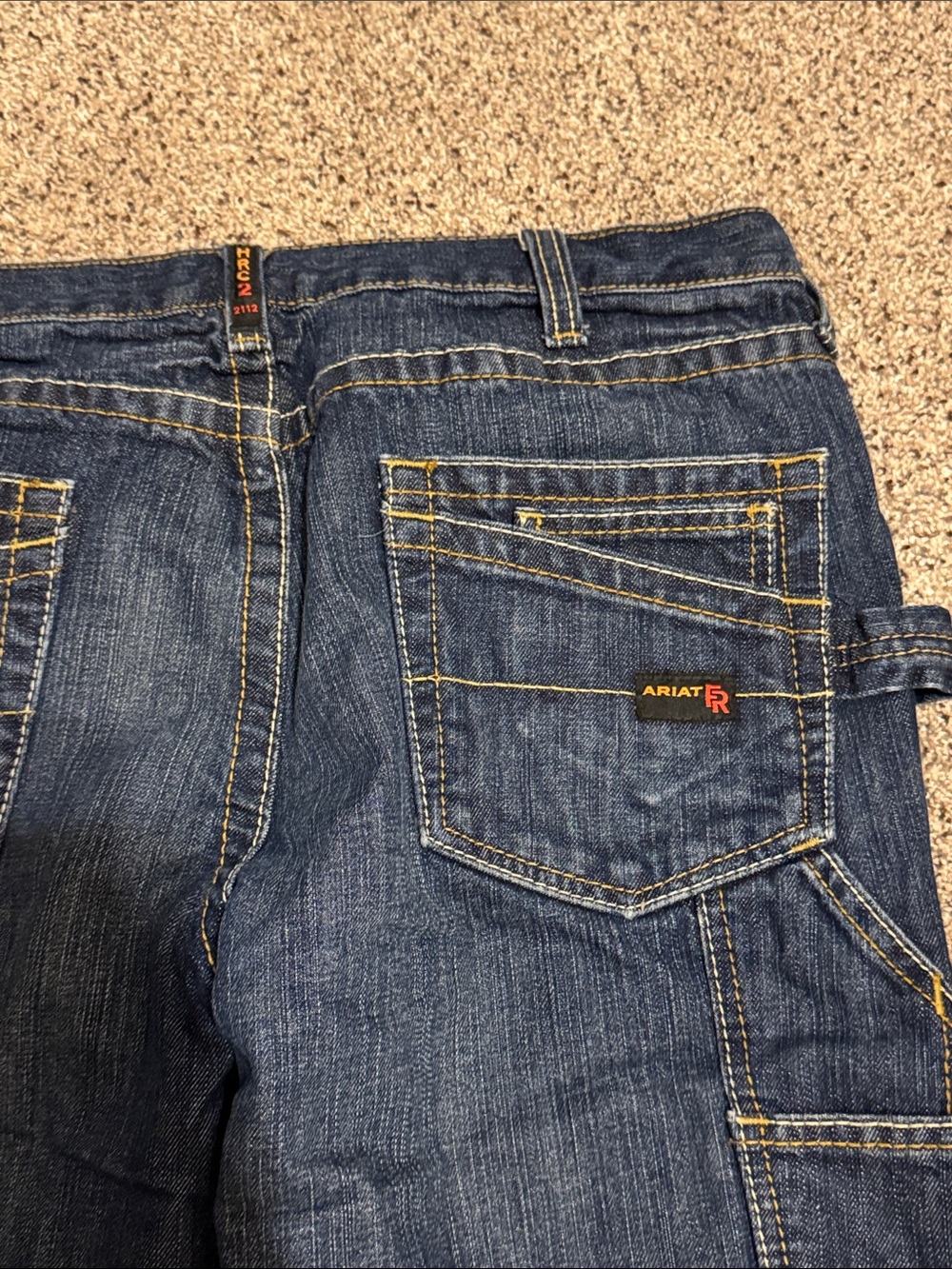 Ariat Men’s M4 Low Rise Bootcut Work Jeans in Dark Blue size 35/36 - Picture 6 of 6